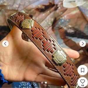 Fossil Genuine Leather Brown Western-Style Belt